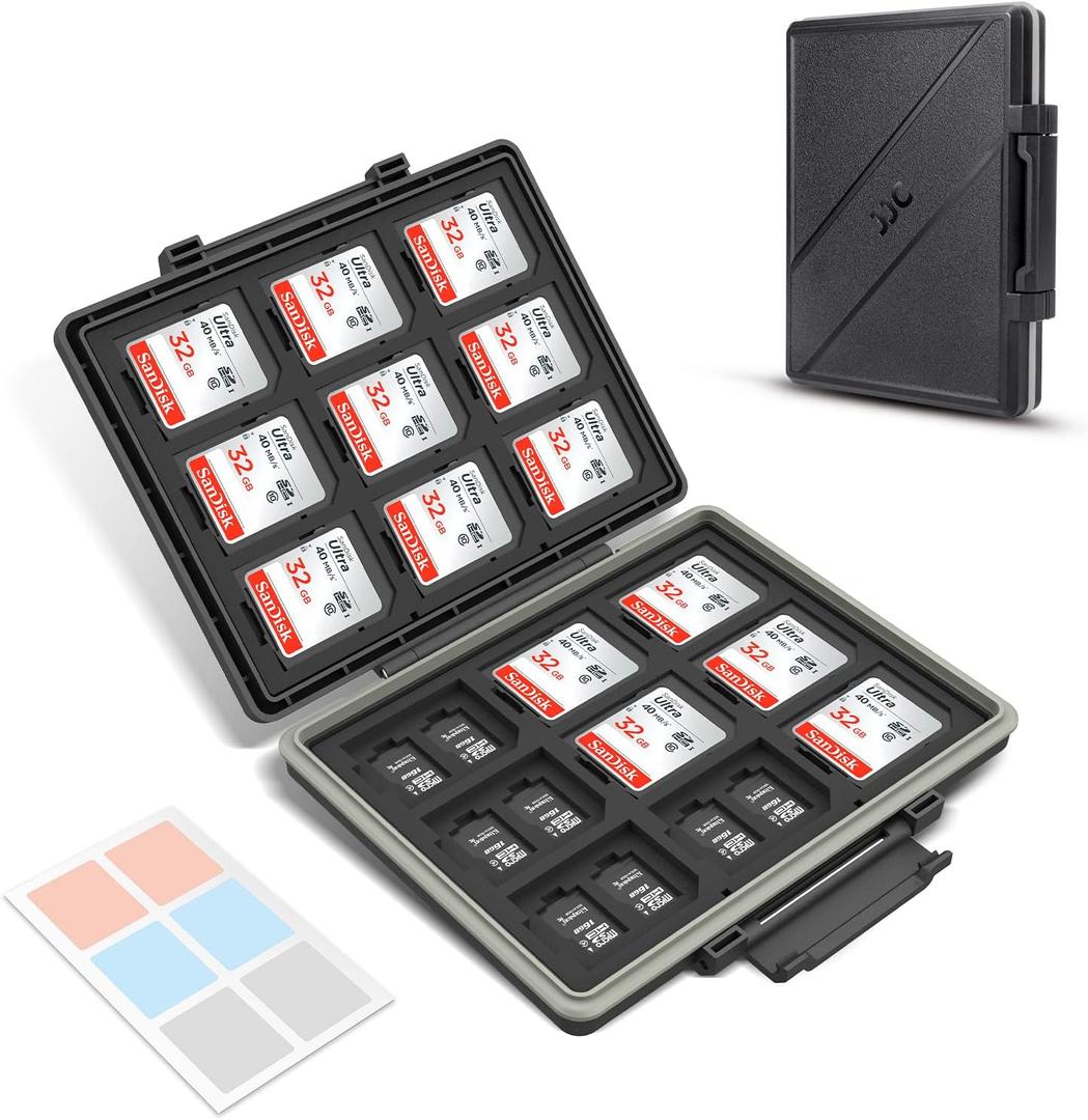 [High Capacity] 54 Slots Memory Card Case for 36 Micro SD and 18 SD Cards with Labels,Water-Resistant Anti-Shock Anti-Dust,Micro SD/SDHC/SDXC TF Card and SD/SDHC/SDXC Holder Organizer Storage