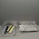 Pull out Cabinet Organizer, Stainless Steel 2-Pack Slide out Drawer with Silent Full-Extension Slides, Adhesive Roll out Can Spice Storage Basket Shelf Rack for Pantry, Kitchen, Bathroom, Home Closet