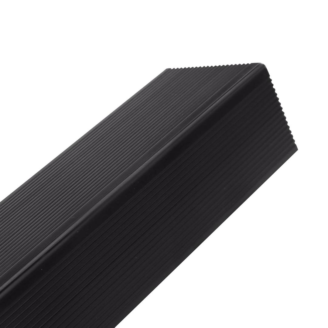 Non Slip Stair Nosing, Window Sill Nosing Plate, Staircase Ledge Guard, 10 Pieces Stair Edge Protector for Wood Stairs or Walking Surface, 1.5"X 2" Aluminum Tread, 48inch Long, Black