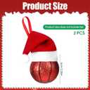 2Pcs Basketball Ornament, Basketball Ornaments for Christmas Tree Decoration with Red Santa Hat, Unique Glass Sports Decorations for Christmas, Hanging Balls Baubles Goalie Style Holiday Hanging Decor