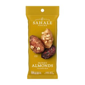Sahale Snacks Honey Almonds Glazed Mix, 1.5 oz Grab & Go Bags (18 Packs) - Dry-Roasted Deluxe Mixed Nuts with Tart Cranberries & Madagascar Vanilla - Non-GMO, Kosher, & Certified Gluten-Free Snacks BBD: 01/29/26