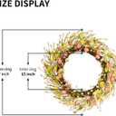 22 Inch Classic Easter Wreath, Eggs Wreath for Front Door with Pink Yellow White Wildflowers and Berries Spring Summer Door Wreath for Outside Porch, Farmhouse Easter Home Decor
