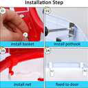 Mini Basketball Hoop Set for Kids Adults, Indoor Play Wall Mount Basketball Hoop for Door with 4 Small Replacement Toddler Basketballs, ABS Backboard Metal Rim Goal Sport Gifts for Pool Game Fun