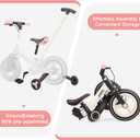 JMMD 6 in 1 Toddler Bike with Push Handle for Kids 18-60 Months, 12" Foldable Balance Bike with Training Wheels, Pedals, Brakes, Kickstand, Push Tricycle Toddler Gift & Toys for Boy & Girl
