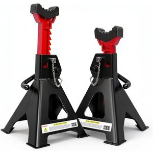 YATOINTO Jack Stands 3 Ton (6,600 LBs) with Double Pin Locking, Car Jack Stand 11.22"-16.54" Adjustable with Rubber Pads, Jack Stands for Trucks,Home,Garage, SUV, Pickup,Car,UTV/ATV,1 Pair (Black+Red)