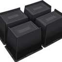ANNKUT Bed Risers 6 Inch Heavy Duty,Oversized Couch Risers, Extra Wide Furniture Risers for Sofa Table Desk Headboard Chair Lifting,Rectangle Risering Blocks Support 6000 lbs(4 Pack Black)