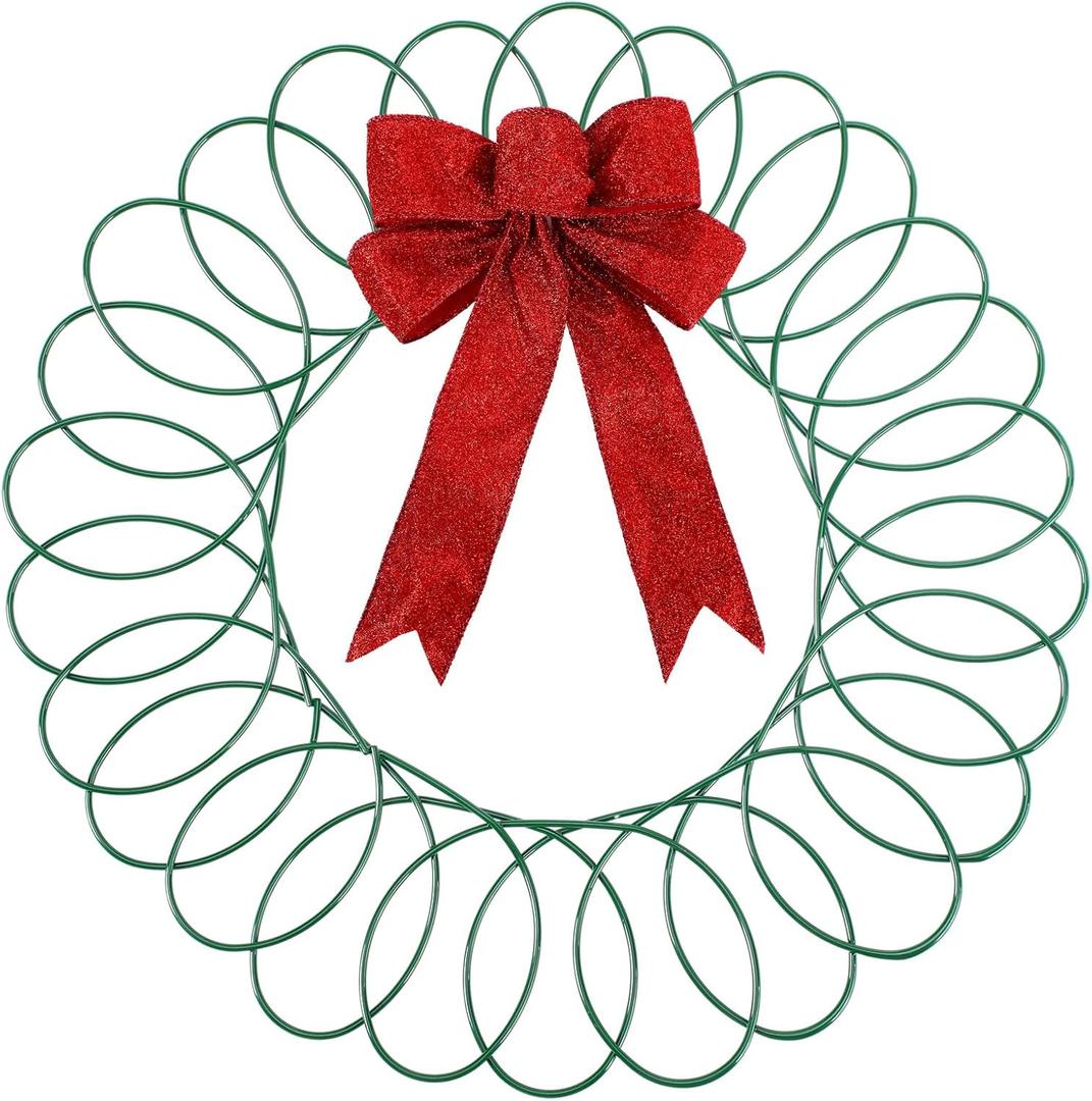 Fullhawl Christmas Card Holder Spiral Metal Wreath Xmas Wall Hanging Photo Greeting Card Holder Wire Loop Picture Display Insert Wall Decor