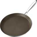 Stainless Steel Crepe Pan - 12 Inch Titanium Ceramic Nonstick Crepe Pan, Stainless Steel Dosa Pancake Pan, Non Stick Flat Skillet Tawa Dosa Tortilla Griddle Pan, Induction Compatible, PFAS&PTFE Free