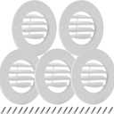 Calvana (5-Pack) 6.5" RV Ceiling Vent Covers for Inside Camper, RV AC Vent Cover Replacement, Fits 4-5/8" Ducts, Rotatable Slats for Directional Airflow, White