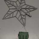 YEAHOME Christmas Tree Topper, Silver Glittered Hollow 5-Point Star Tree Topper for Christmas Tree Decorations, Lighted Wire Star with 20 LED Lights for Christmas Treetop, Xmas Tree Topper with Timer