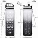 Enerbone Water Bottle, Leakproof BPA & Toxic Free, Motivational Water Bottle with Times to Drink and Straw, Fitness Sports Water Bottle with Strap for Office, Gym, Outdoor Sports,32 ounces 