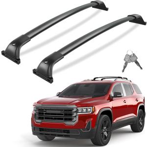 Tuyoung 300lbs All Aluminum Cross Bars Roof Racks Compatible with GMC Acadia 2017 2018 2019 2020 2021 2022 2023, Lockable Heavy Duty Roof Rails Crossbars Luggage Cargo Carrier Rooftop SUV Accessories