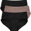 Hanes Comfort, Women's Period Underwear, Moderate Leaks Protection, Washable Hipster Panties, 3-Pack XL
