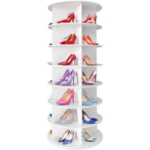 Original Rotating Shoe Rack Tower, Original 7-Tier Hold Over 35 Pairs of Shoes, Spinning Shoe Display Lazy Susan, Revolving 360 Shoe Rack Tower, Rotate Shoes Closet Organization.