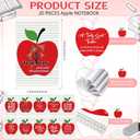 Sayglossy 20 Sets Teacher Appreciation Gifts 10 Styles Mini Notebook Thank You Gift for Teachers Inspirational Journal with Apple Ballpoint Pen Thank You Card Office Supplies for Teacher Colleague