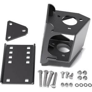 Trailer Tongue Jack Relocation Kit Side Mount, Heavy-Duty Steel Electric Trailer Jack Stand Bolt-On 3-Bolts & A-Frame Tongue Jacks, Tailgate Clearance Solution for RV & Boat, Black