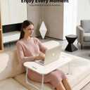 Ruxury Folding Lap Desk Bed Desk Laptop Table Tray, Breakfast Serving Tray, Portable & Lightweight Mini Table for Sofa Couch Floor - White