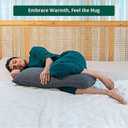 The White Willow Short Body Pillow Memory Foam Sleeping Soft Bed, Hug Pillow Insert for Sleeping & Side Sleeper (10W x 30L Inch) with Grey Zipper Cover Made from German Technology by BASF