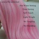 Pink Braiding Hair Pre Stretched Braid 52inch Yaki Knotless Pre layered Braiding Hair Extensions for Pink Braids Twists Synthetic Non Toxic