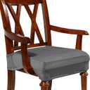 Havawish Large Dining Room Chair Seat Covers with Armrest Dining Chair Slip Covers Protectors(1 Pcs,Dark Gray)