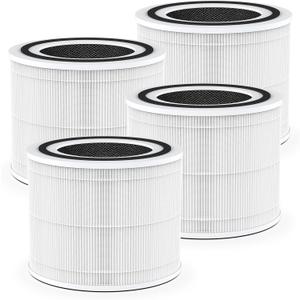 4-pack 240 Replacement Filter Compatible with Puro 240 Air Purifier, 3-in-1 True HEPA Filter with Activated Carbon, Filters 99.9% of Pollen, Dust, Pet Dander, Smoke, Odors