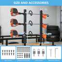 Weedeater Rack for Trailer with Lock, 3 Place Weed Eater Rack Rectangular Hollow Section Trimmer Racks for Open Trailers Flexible Base 360° Sponge Protect Trimmer Rack Lawn Care Equipment