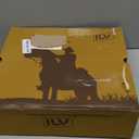 IUV Cowboy Boots For Men with Wide Square Toe Western Retro Boot Durable Classic Fashionable Embroidered Pull On Slip Resistant Boots (10.5, Black Brown)