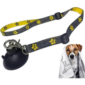 Dog Bathing Tether with Heavy Suction Cup, Dog Grooming Tub Restraint Leash with Adjustable Collar for Pet Cat Shower and Grooming