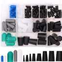 170pcs High Temp Silicone Rubber Cap & Plug Assortment - Masking System Kit for Powder Coating, Painting, Anodizing, Plating & Media Blasting