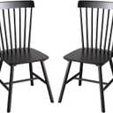 Wooden Windsor Dining Chairs Set of 2 Wood Dining Room Chair Black Spindle Side Kitchen Room Country Farmhouse Chairs
