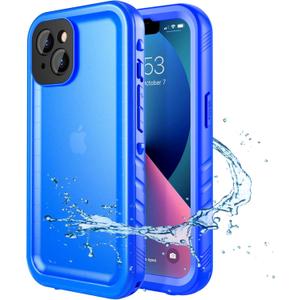 SPORTLINK Compatible with iPhone 13 Waterproof Case - Full Body Shockproof Dustproof Phone Screen Protector Rugged Waterproof Case for iPhone 13 6.1 Inches Blue