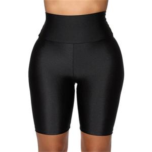 Hupplle Women's Neon Shiny Biker Shorts High Waisted Stretchy Athletic Cycling Workout Running Active Shorts, Size: S