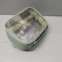 Clear Cosmetic Bag Double Layer Travel Toiletry Bag Clear Makeup Bag Case with 4 Compartments, Transparent Travel Bag for Toiletries, Large Toiletry Bag for Women Cosmetic Case (Sage Green, Small)