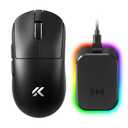 MCHOSE A7 V2 Ultra+ Wireless Gaming Mouse, Megnetic Charging Dock,Tri-Mode Connection, 59 Grams, PAW3950 TI 42K DPI Sensor, Wired/Wireless Dual 8K Polling - Black