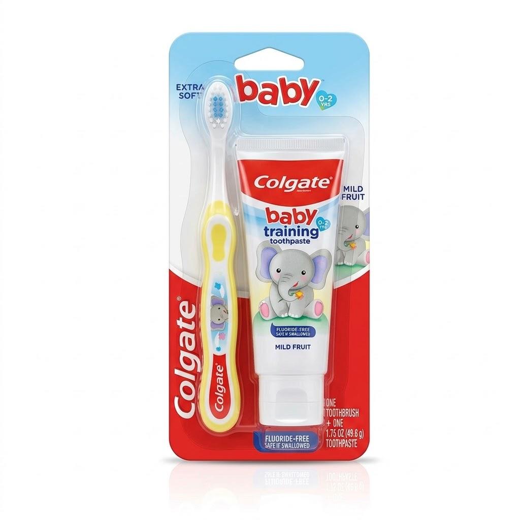 3 x Colgate Baby Toothbrush and Training Toothpaste Bundle