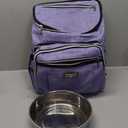BAGLHER Travel Dog Backpack - Detachable Travel Dog Food Container for Pet Supplies Dog Gear Backpack, Dog Bag for Traveling with 2 Silicone Collapsible Bowls and 2 Food Baskets Purple