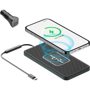 Wireless Charger for Car, Type C Wireless Fast Charging Pad,Charging Station for Multiple Devices,Adapter for AirPods iPhone15/14/13/12 Pro/Max11 Android Samsung S20 S21 S22 S23 (30CM Cable)