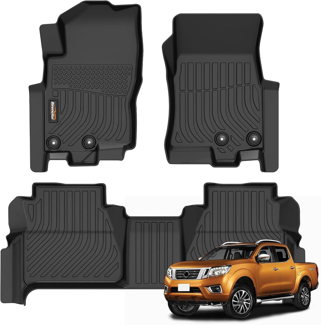 Binmotor-All Weather Floor Mats for Nissan Frontier Crew Cab 2026 2025 2024 2023 2022(Not for 2nd with Under Seat Speaker), Frontier Car Floor Mats for Nissan Frontier PRO-4X,PRO-X,S,SV,SL