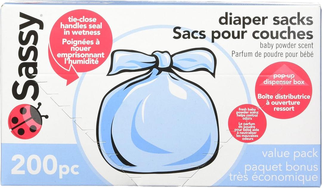 Sassy Baby Disposable Diaper Sacks, 200 Count (Pack of 1)