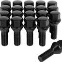 SCITOO 20Pcs Wheel Bolts 12x1.25 Lug Nuts Studs M12x1.25 Black Shank Length 28mm Hex Size17mm Wheel Studs for Jeep Compass for Jeep Renegade for Fiat for Cherokee for Chrysler 200 for Dodge Dart