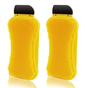 2 Pack 3-in-1 Silicone Sponge Reusable Durable Long Lasting Scrubber Scraper