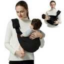 Baby Sling Carrier, Toddler Sling Carrier, One Size Fits All, Black