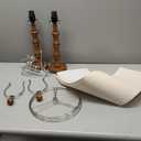 BOBOMOMO 20.5" Rustic Table Lamps Set of 2, Farmhouse Nightstand Lamp with Wood Grain Resin Base & Linen Shade, Small Bedside Lamp for Bedroom, Living Room & Apartment Dcor- Ideal for Small Spaces