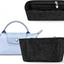 Chispee Felt Purse Organizer Insert for Longchamp Le Pliage & Gucci GG Marmont, Multi-Pocket Handbag Insert with Inner Liner, Storage Compartments, Dark Grey