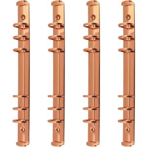 Oedema 4 Pcs A5 Notebook 6-Ring Binder Mechanism Replacement Kit Metal Clip Ring Binder O Rings Binding Spines Combs, Rosy