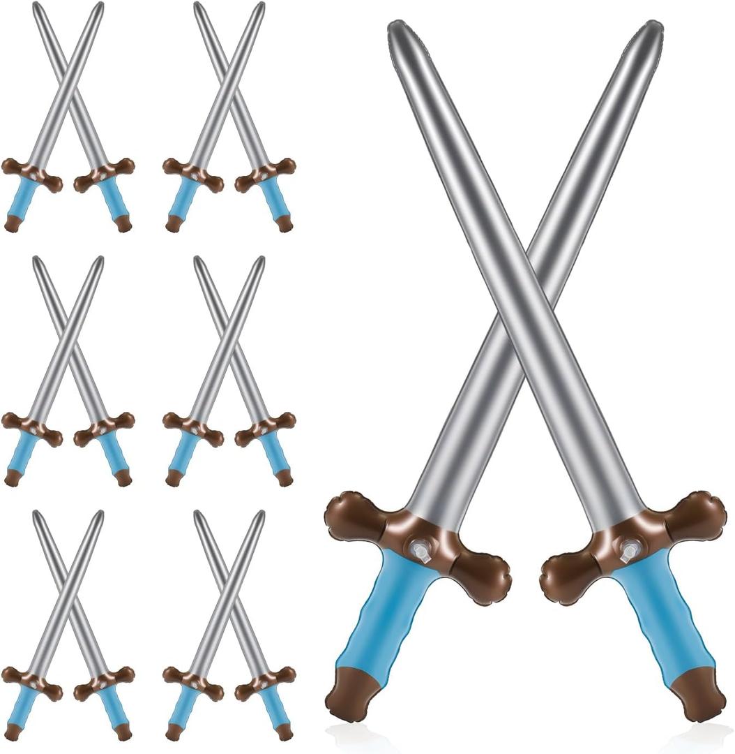 NQEUEPN 12pcs Inflatable Swords, 24 Inch Inflatable Pirates Swords Pirate Party Swords Inflatable Toy Swords Pirate Party Supplies for Birthday Cosplay Halloween Costume