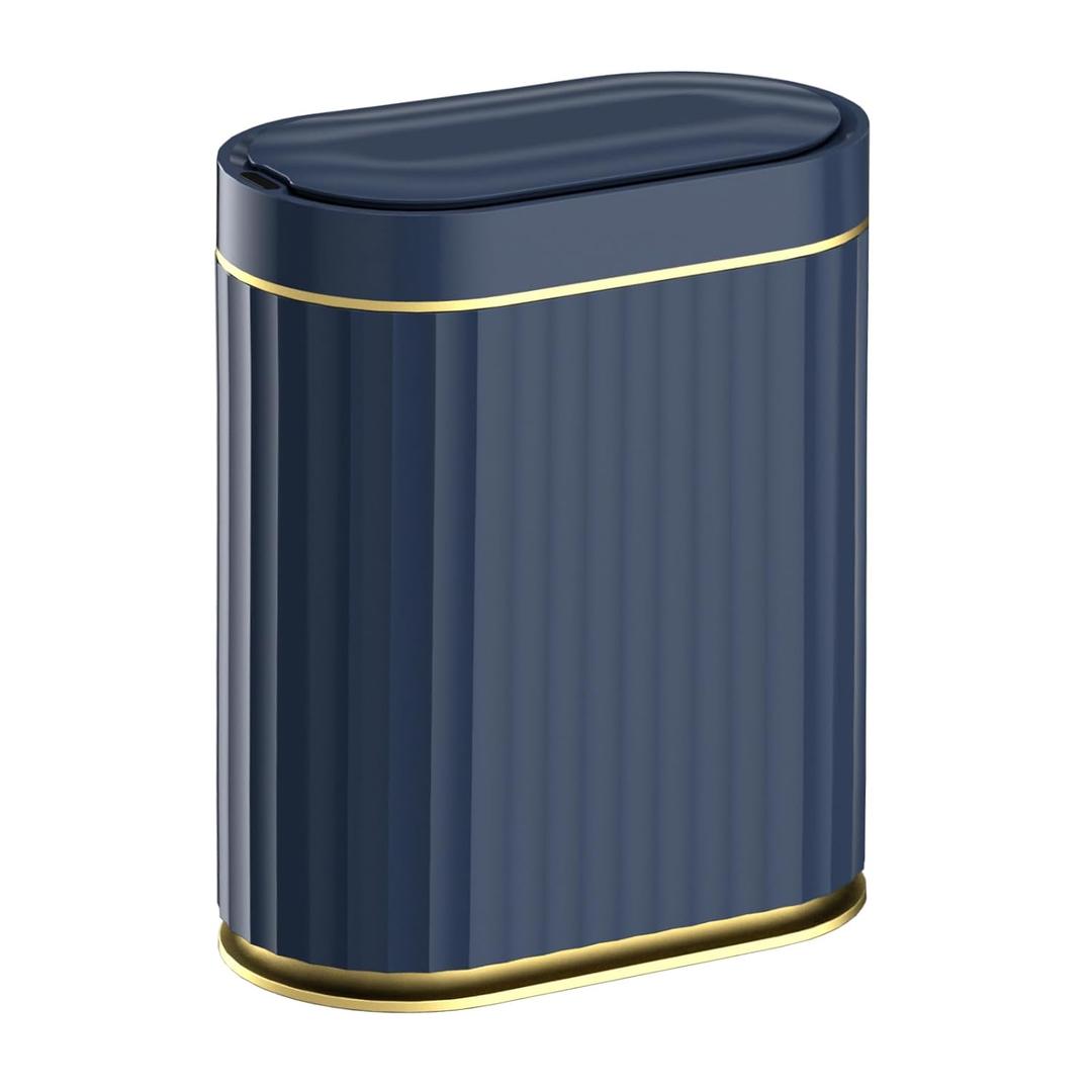 ELPHECO 2 Gallon Sensor Trash Can - 7.5L Waterproof Motion Sensor Trash Can, Automatic Bathroom Trash Bin, Slim Garbage Can, Bathroom, Office, Bedroom, Midnight Blue