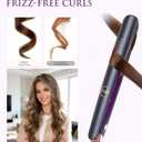 LANDOT Hair Straightener and Curler 2-in-1: Twist Flat Curling Iron for Smooth Straight & Bouncy Curls, Anti-Frizz, Dual Voltage, 12 Temps 250-450F for All Hair Types, 1 Inch, Metallic Gray