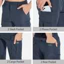 LOOGU Men's Water Resistant Tactical Pants, Ripstop Cargo Pants with Multi-Pockets Hiking Work Outdoor (30W x 30L, Navy)