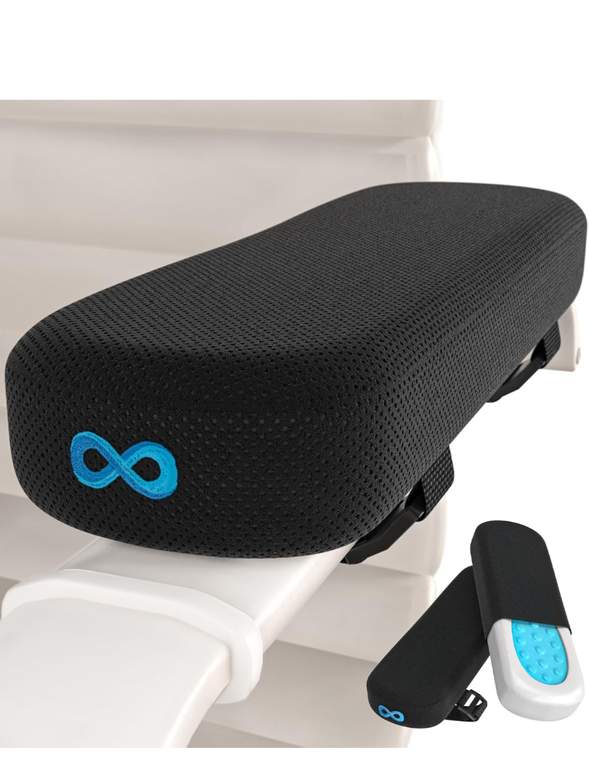Everlasting Comfort Office Chair & Wheelchair Arm Pads - Cooling Memory Foam Arm Rest Cover for Desk, Gaming Chair, Wheelchair Armrest Pads